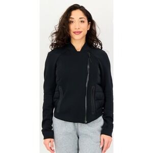 Womens NIKE TECH Black 800 Fill Feather Down Aeroloft Moto Bomber Jacket SZ S